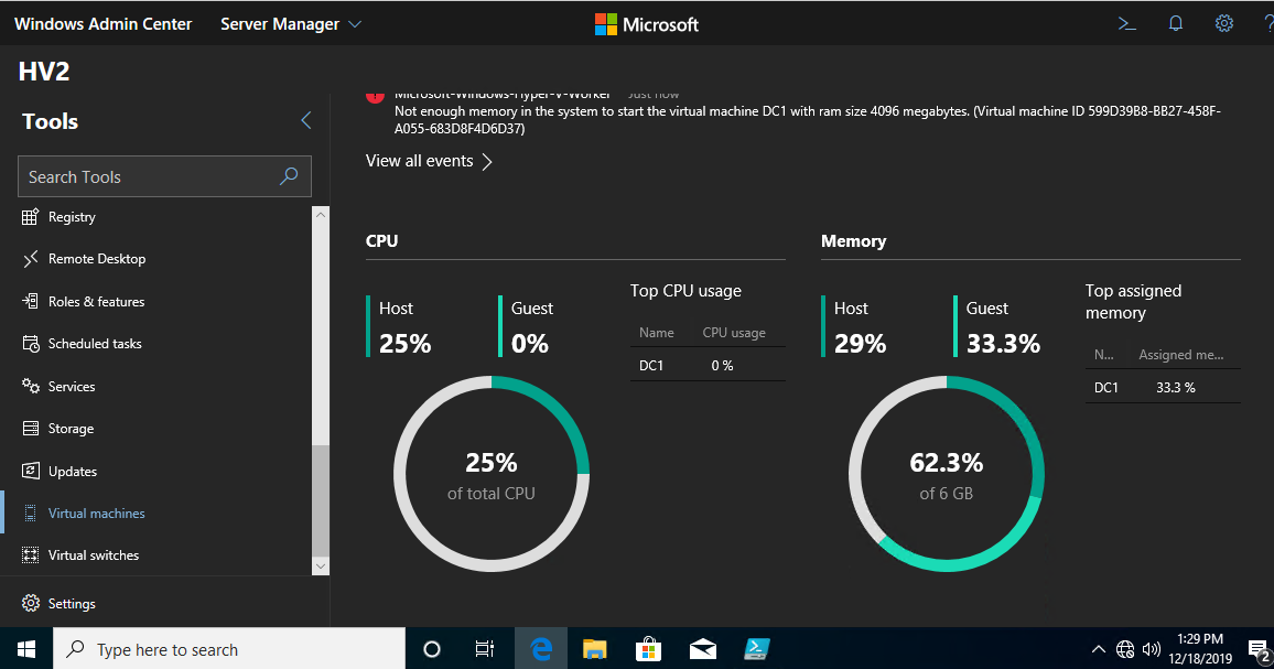 dommer suge indad How to manage & monitoring HYPER-V Server Core with Windows Admin Center |  Askme4Tech