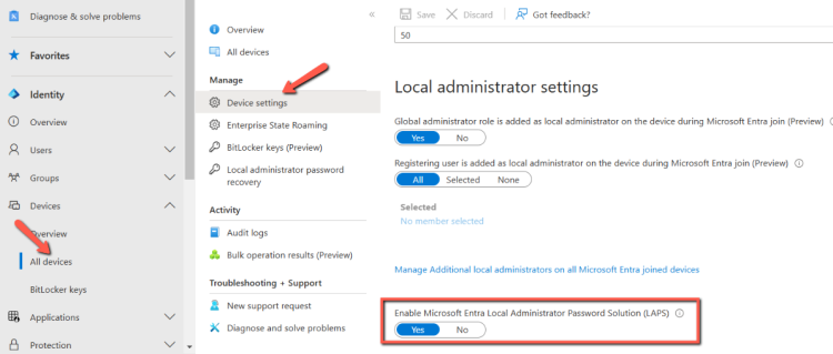 Enable Windows LAPS in Entra