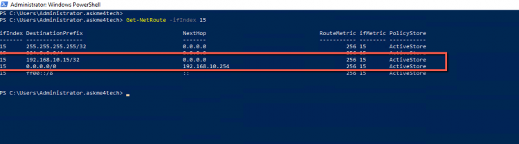 remove default gateway with powershell