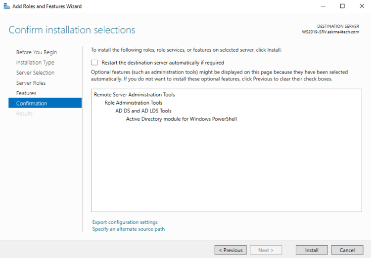 install active directory powershell module
