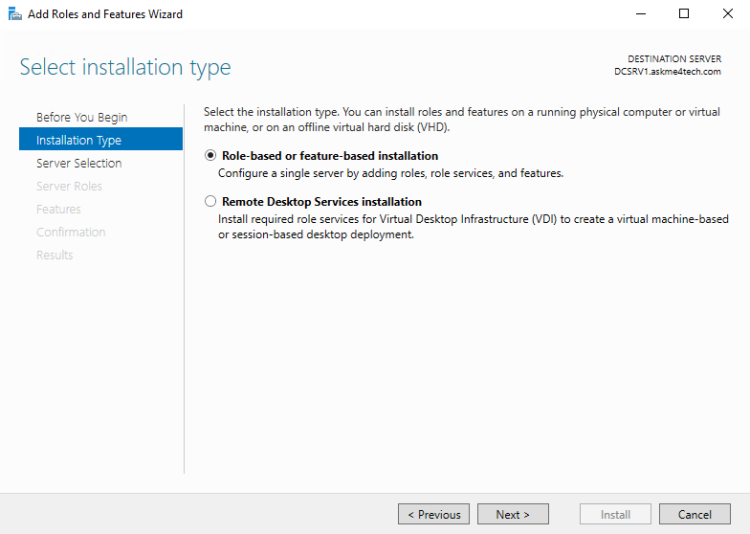 Bitlocker installation to the Windows Server - Step1